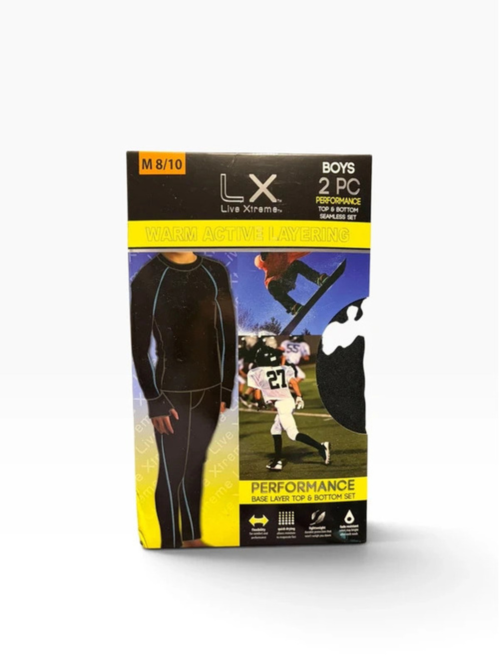 Live Xtreme Boys 2-Piece Performance Base Layer Set Black Size M 8/10 NWT